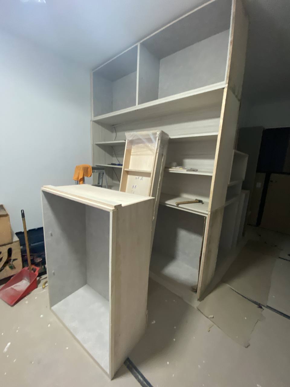 Built-in carpentry installation in progress during a RenoMate renovation project